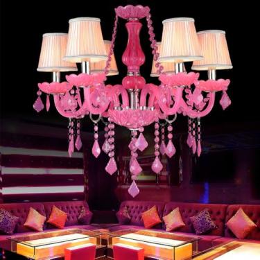 Imagem de Luminária pendente de vela de cristal europeia, sala de estar de luxo, restaurante, quarto, quarto de menina, villa, hotel, loja de roupas, salão de beleza, café, bar, lustre KTV (AB 6 luzes