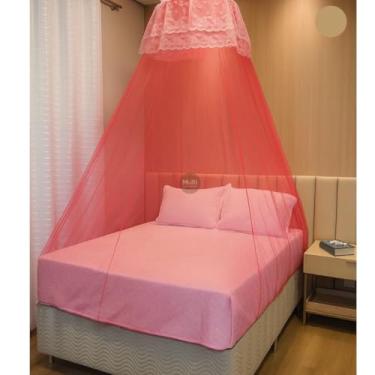 Imagem de Mosquiteiro Teto Serve Pra Cama Solteiro e Box padrão (Rosa)