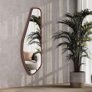 Imagem de Espelho Orgânico 150cm X 56cm Moldura Mdf Long Euronobre