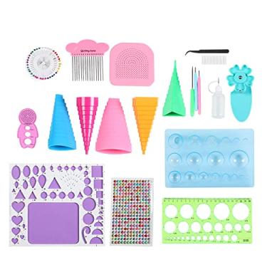 Imagem de Zerodis Conjunto de Ferramentas de Kit de Quilling de Papel Marcação Digital Transparente 3 Em 1 Modelo de Papel para Cartões Decoração de Embalagens Decorações de Pintura Decorativa Kit de Quilling de Ferramenta de Caneta de Pena de