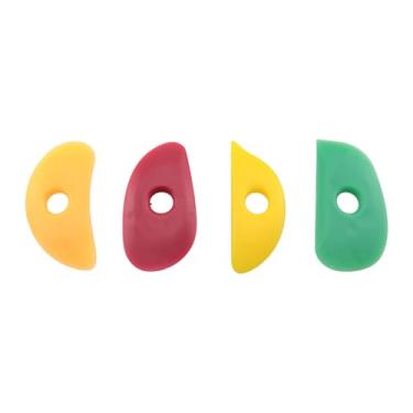Imagem de TAODAN Conjunto de ferramentas de cerâmica 4 peças 10 x 5 cm folhas ovais de silicone argila escultura reparação utensílio de pintura para gravação de forma suave DIY