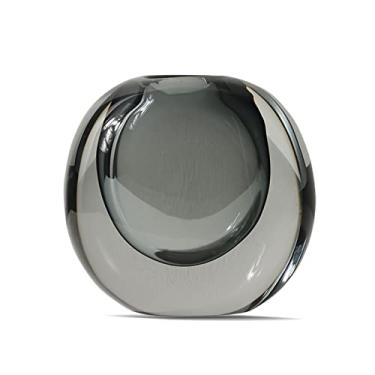 Imagem de CYYHGD Vaso para decoração vaso de vidro moderno geométrico transparente decoração vaso de flores 13 cm pequeno arranjo de flores (B A) (B A) (A A)