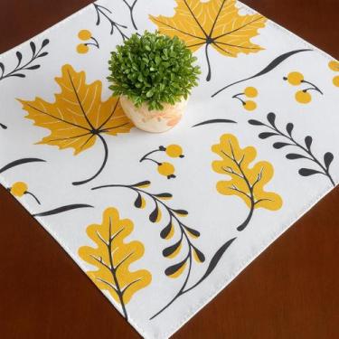 Imagem de Toalha centro de mesa 70 x 70 - folha azul e amarela - DIAS DECOR