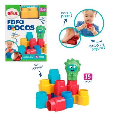 Imagem de Jogo de Encaixe Coloridos Fofo Bloco 15 Peças Brinquedo de Menino e Me