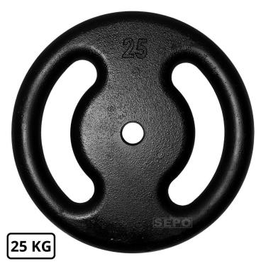 Imagem de Anilha de Ferro Fundido Pintada 25 Kg Preto-Unissex