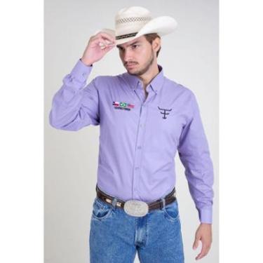 Imagem de CAMISA COMPETIÇÃO MASCULINA MANGA LONGA TEXAS FARM - CP007 - DO XG AO G2 - LILAS-Masculino