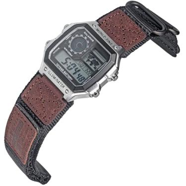 Imagem de HEMSUT Pulseira tática de nylon de 18 mm para relógios Casio | Pulseira resistente a impactos estilo militar de liberação rápida | compatível com AE-1200, DW-H5600, F-91W, A168W e mais