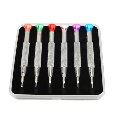 Imagem de Conjunto profissional de chaves de fenda de reparo de relógio, 6 peças, ferramentas de precisão de aço inoxidável para relojoeiros, reparo de óculos, 1,2 mm, 1,35 mm, 1,5 mm, 1,7 mm, 1,9 mm