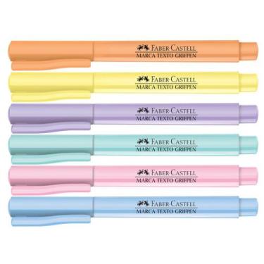 Imagem de Marca Texto Marcador Grifpen FABER CASTELL Pastel 6 Cores - Faber-Cast