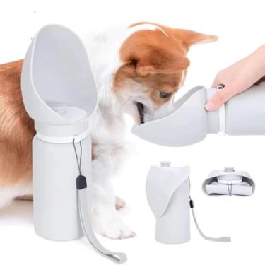 Imagem de Bebedouro Pet Portátil Garrafa Água 300ml Silicone Compactável Atóxica Leve Gato Cachorro Passeios Viagens Flexível Reutilizável Design Moderno