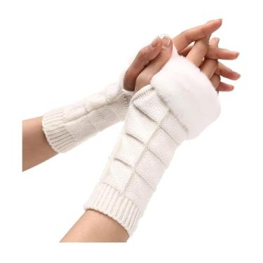 Imagem de ZZTWER Luvas de inverno femininas de algodão com luvas de bolso, luvas de gancho quentes feitas à mão para caminhadas, mensagens de texto, trabalho, jardinagem, atividades diárias, ciclismo, clima