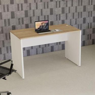 Imagem de Mesa Escrivaninha Retangular 120cm x 60cm Escritório Pé Painel com Pas