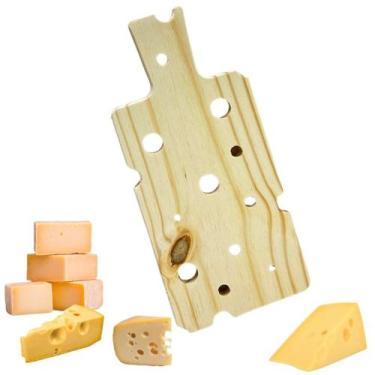 Imagem de Tábua Rústica em Madeira Pinus Formato Queijo Ideal para Frios, Petisc