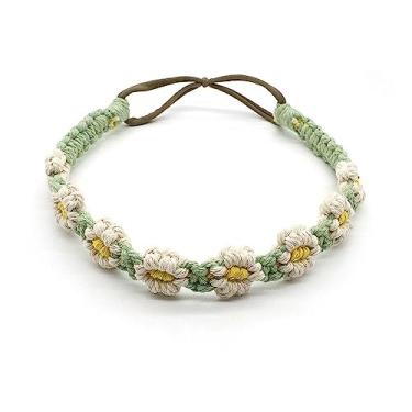 Imagem de Cachecol feminino fofo boêmio para cabeça turbante faixa de cabelo elástica flor acessórios de cabelo étnicos (G)