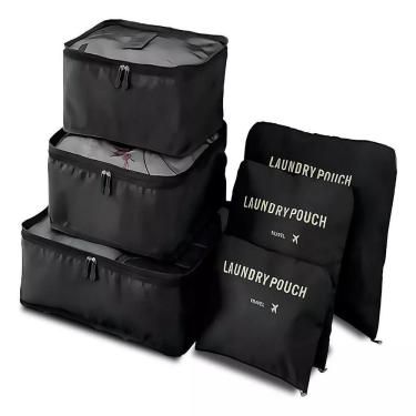 Imagem de Organizador Mala Viagem Kit Completo 6 Peças Necessaire Porta Guarda Roupas Sapatos Biquíni Multiuso Zíper Luxo