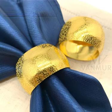 Imagem de Anel Porta Guardanapos Argola Dourado Kit 6 Anéis Elegante Para Mesa P