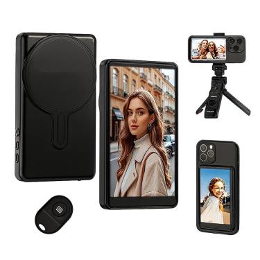 Imagem de Tela Monitor De Selfie Vlog 4k Para Celular Com Fixação Magnética E Tripé