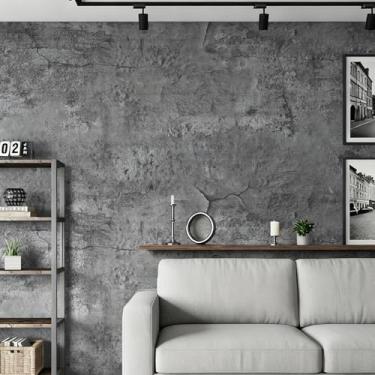 Imagem de ReWallpaper Papel de parede de concreto descasque e cole papel de parede de cimento cinza autoadesivo decoração de parede industrial 40 cm x 3 m
