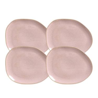 Imagem de Jogo Pratos De Sobremesa 22,5Cm 4 Peças Oval Orgânico Litchi