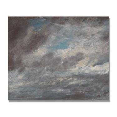 Imagem de NHLDZYH Arte de parede John Constable, (Cloud Study 6), pôster de pinturas famosas, decoração de parede com impressão de imagem retrô de romantismo. Apenas tela 60 x 72 cm - 23,6 x 28,3 pol