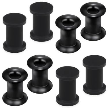Imagem de Pexveiuu 2G Preto Slicone Gauges Túneis Plugues para Orelhas Calibres Tamanho 2 Calibre 6 mm Duplo Flare Plástico Acrílico Túneis de Ouvido Plugues Brincos Kit de Alongamento Piercing Joias Mulheres
