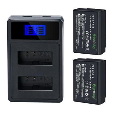 Imagem de Bateria e carregador de bateria dupla para Canon EOS Rebel T7 T6 T5 T3