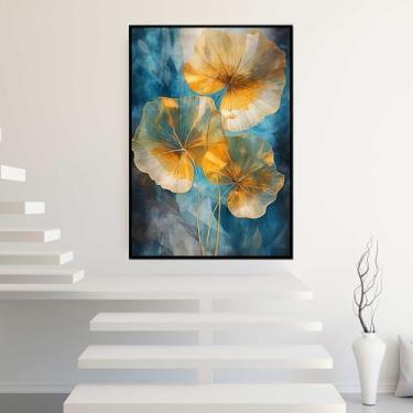 Imagem de Quadros Decorativos com Moldura Arte Abstrata Minimalista Sala Quarto Kit Conjunto 2