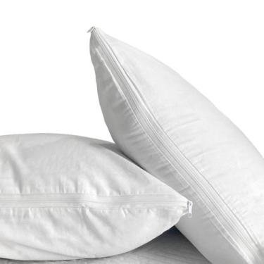 Imagem de Kit 4 Protetor de Travesseiro Impermeável Algodão Percal com Zíper - A