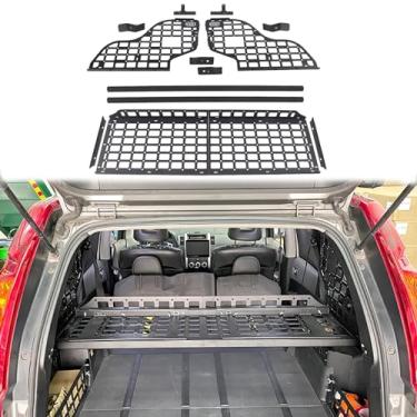 Imagem de CTH Para Nissan X-Trail T31 2008-2013 Molle painel modular sistema de painel de armazenamento organizadores de porta-malas suporte de bagagem, kit de acessórios de prateleira, 1 conjunto (janela