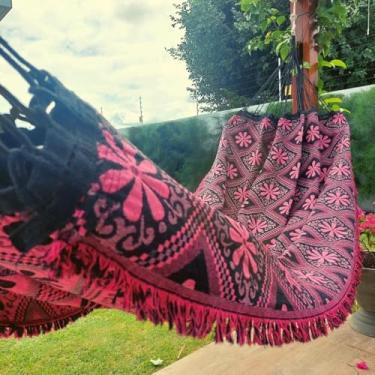 Imagem de Rede de Dormir, Rede de Descanso Casal Indiana Gigante para Varanda, Quarto, Sala E Jardim(Rosa)