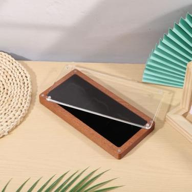 Imagem de beinkmake Caixa de armazenamento de moedas de madeira com capa acrílica de 45 mm com forro de veludo para medalha de dólar de prata com 3 compartimentos