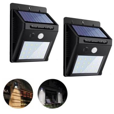 Imagem de Kit 2 Arandela De Parede Externa Solar Muro Parede Decoração - Arandel