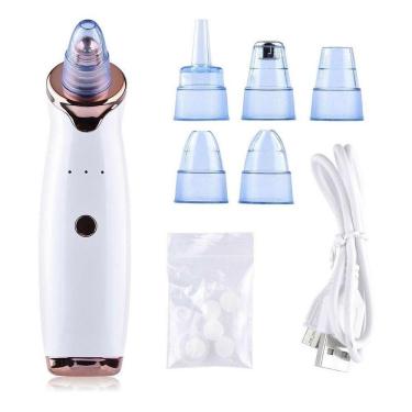 Imagem de Aparelho Extrator Removedor Cravos Espinhas Acne Vácuo Sucção Dermoabrasão Dr Usb -5 Ponteiras