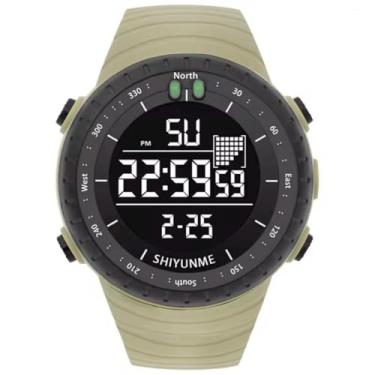 Imagem de Relógio Masculino de Pulso Original esportivo PALADAR digital, à prova d'água, com retroiluminação por LED - Caqui/Preto