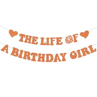 Imagem de Faixa pré-amarrada The Life of A Birthday Girl No-DIY Decorações de festa de aniversário de cantoras populares com glitter, decorações de feliz aniversário para celebração de fãs