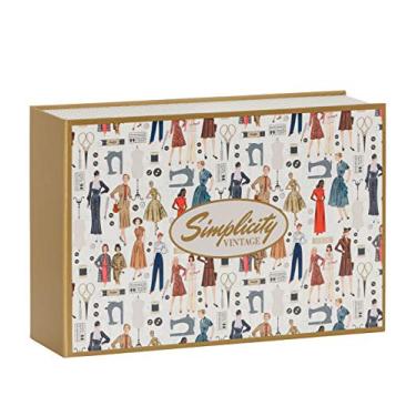 Imagem de Simplicity Vintage 559358003 Padrões retrô de costura e caixa de charutos, 16,5 x 23,5 x 16,5 cm, EUA: tamanho único, multicolorido