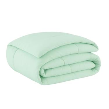 Imagem de Edredom Dupla Face Micropercal | Toque Macio- Conjunto de Cama Dupla Face, Toque Suave e Aconchegante, Para Quarto de Casal, Solteiro ou Infantil(Verde,Casal)