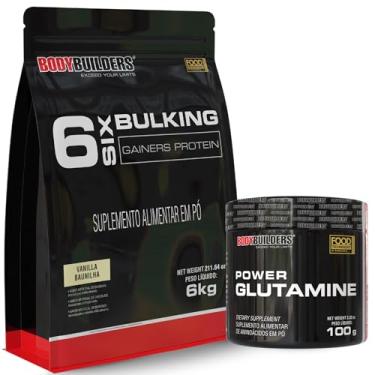 Imagem de Kit 6 Six Bulking Baunilha 6kg + Power Glutamina 100g - Bodybuilders