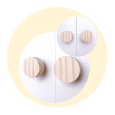Imagem de 6 Puxadores Bola Pinus Infantil Cômoda Gaveta Porta Armário Móveis