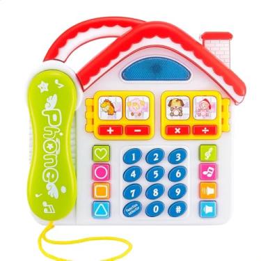 Imagem de Telefone Infantil Educativo em Formato Casa, Brinquedo Didático com Sons, Plástico, para Crianças 5-12 Anos, Uso Interior, Funciona com 2 Pilhas AA