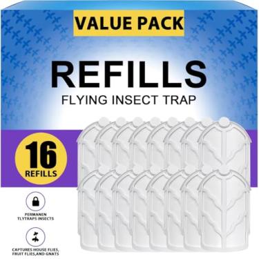 Imagem de Kuxinage Pacote com 16 refis de armadilha de insetos voadores compatíveis com Zevo Flying Insect Trap M364 e Max, seguro para crianças e animais de estimação
