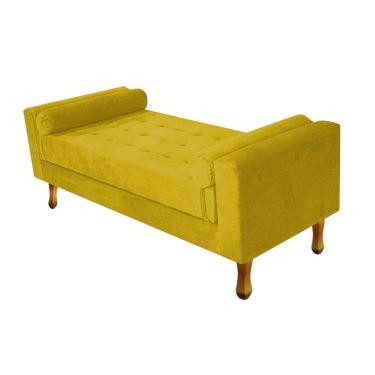 Imagem de Recamier Baú Félix Solteiro 100cm Suede Amarelo