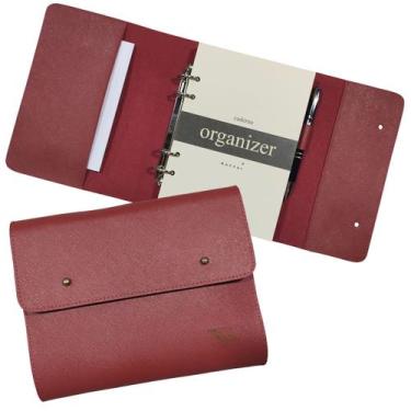 Imagem de Caderno Organizer 182-R Personalizado Raffai Couros, Vermelho