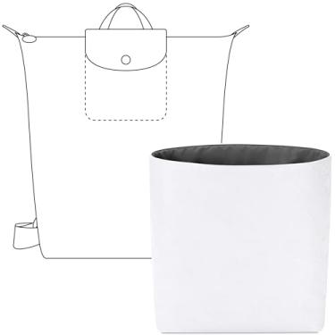 Imagem de FANJI Project Bolsa organizadora para bolsa Long Champ Le Pliage, bolsa de mão original, ajuste personalizado, cinza, leve, resistente à água, com acessórios para porta-copos