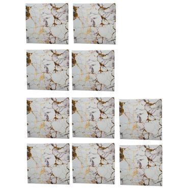 Imagem de Placa Adesiva Marmore 3D Kit 10 uni Obra Reforma Papel de Parede Autocolante Casa Quarto Sala Cozinha Ambiente Moderno