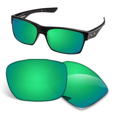 Imagem de Lentes de substituição de 1,5 mm compatíveis com óculos de sol Oakley TwoFace OO9189, antiarranhões e resistentes a impactos - Verde polarizado