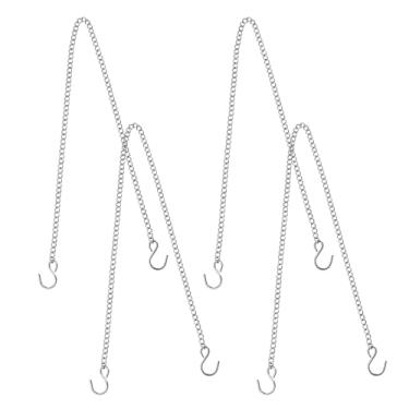 Imagem de 4 correntes suspensas para placas de neon, correntes penduradas de 50 cm com ganchos em S, corrente de luzes de crescimento, cabide ajustável para plantas internas, guirlanda de Natal, luz pendente