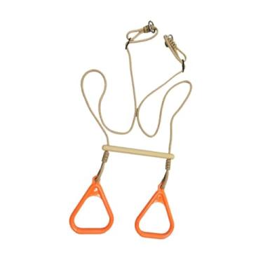 Imagem de Colaxi Argolas de ginástica, trapézio e barra de balanço para crianças, com confortável, equipamento de ginástica para casa, exercícios com argolas de