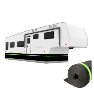 Imagem de Rodapé de RV para inverno - Saia RV com feltro impermeável, barreira de proteção para todos os climas para motorhomes e trailers, protetor de chuva de neve à prova de vento fácil de instalar com tiras
