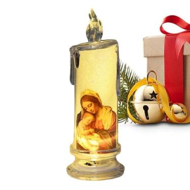 Imagem de Vela de oração LED sem chama, velas sem chama de oração LED | Velas religiosas LED | Vela de oração devocional, velas religiosas de LED, velas festivas sem chama para casa de mesa